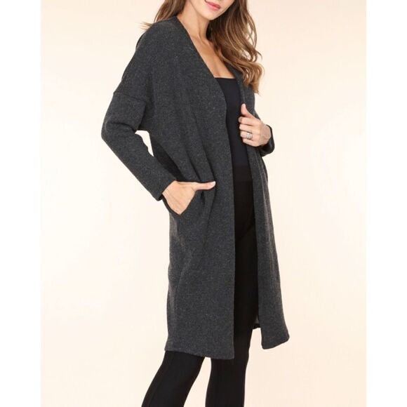 Heavy Knit Long Cardigan Jacket - Picture 2 of 4